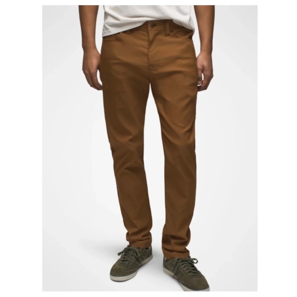 Prana Brion Slim Pant II Mens 42x32‎ Sepia Brown Tapered Leg ReZion Stretch NEW
